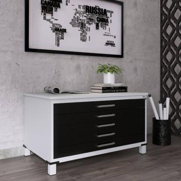 Imagem de Mapoteca Mont 5 Gavetas 71,3cm X 120,4cm Aço Cinza/Preto