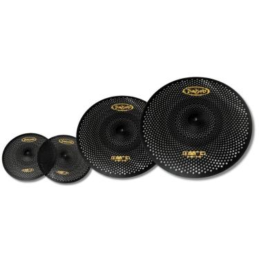 Imagem de Kit Pratos Hero Mute Bk Par Chimbal 14 + Crash 18 + Ride 20