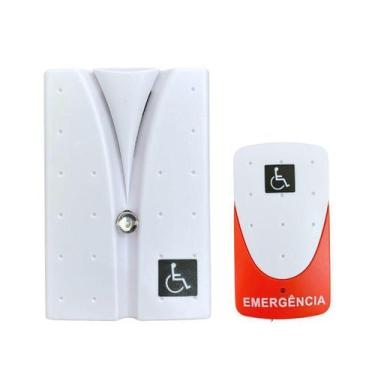 Imagem de Alarme Campainha Banheiro Emergência Idoso PNE PCD Sem Fio - DNI