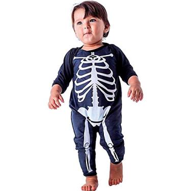 Imagem de Fantasia de Esqueleto Bebê pra Halloween Infantil G 6-9 Meses