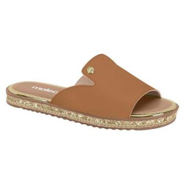 Imagem de Sandalia Rasteira Moleca Slide Feminina Com Detalhe Em Solado Trançado