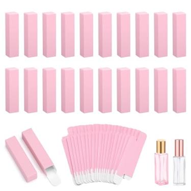 Imagem de Segbeauty Embalagem com 20 caixas de presente pequenas de papelão, caixas de presente de papel rosa fosco, mini caixa vazia para armazenamento de frasco de óleo de perfume, atomizador de viagem