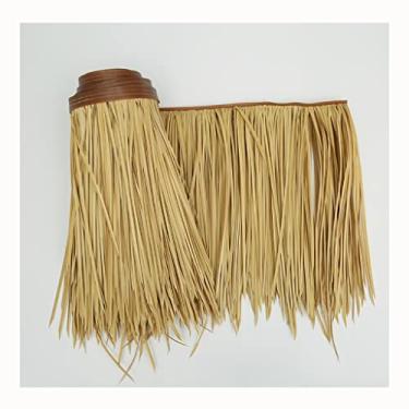 Imagem de Palha de palmeira corredor de palha de plástico telha de telhado de palha mexicana artificial rolos de palha de palha Tiki Hut telhado de palha para Tiki Bar cobertura de guarda-chuva de pátio