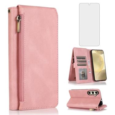 Imagem de Compatível com Samsung Galaxy S24 Plus/S25 Plus S24+ S25+ 5G capa carteira protetora de tela e zíper retrô de couro flip suporte suporte celular acessórios para celular para S24Plus S25Plus SM-S936U