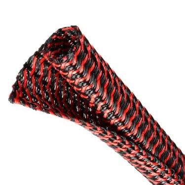 Imagem de Tubo de tear de arame dividido, manga protetora de cabo, gerenciamento de cabos trançados para TV/computador/home theater/compartimento do motor, protetores de cabo de animais de estimação que não