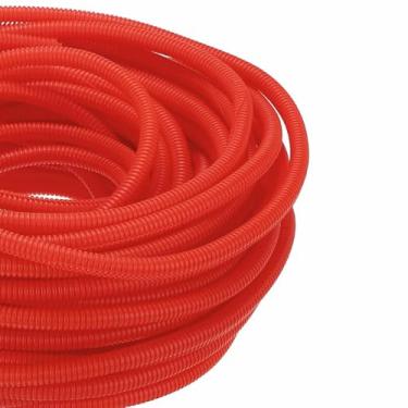 Imagem de DMiotech Tubo dividido de tear de fio de 30,5 m, protetores de cabo da Pet flexível para gerenciamento de cabos de conduíte para escritório, casa, jardim, vermelho