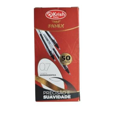 Imagem de Famix - Caneta Esferografica 0.7Mm Fina Preta 50Un Krish Famix Fcekpr0.7
