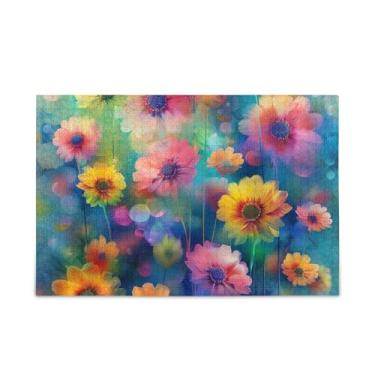 Imagem de WELLDAY Quebra-cabeça pintura de flores coloridas 500 peças grande jogo de arte para adultos adolescentes