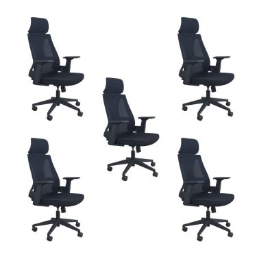 Imagem de Kit 5 Cadeiras de Escritório Oficial Elite Apoio
