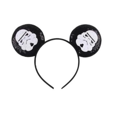 Imagem de Tiara De Orelhas De Rato Da Disney Com Laço De Lantejoulas Para Menina