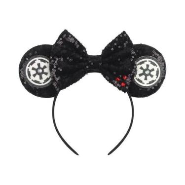 Imagem de Tiara De Orelhas De Rato Da Disney Com Laço De Lantejoulas Para Menina