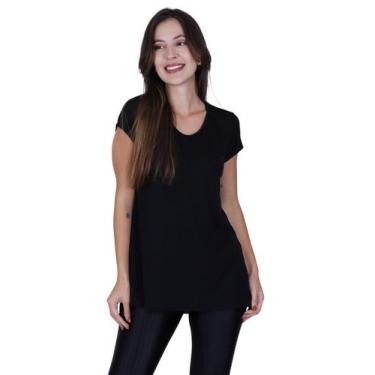 Imagem de Camisa Academia Fitness Com Fenda Lateral Básica -c2 BLUSA JU - TERRA 