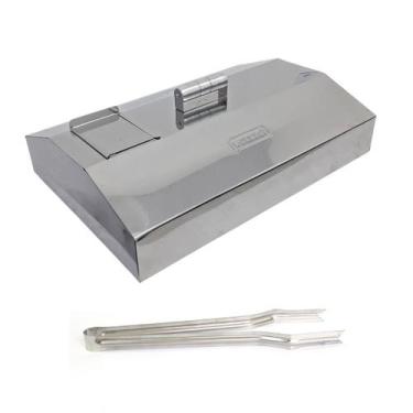 Imagem de Abafador Inox 66x39 e Pegador Carnes Pizza Churrasqueira - INOX LAURIN