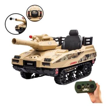 Imagem de Mini Carro Elétrico Infantil Tanque 12V Controle Musica Brinqway Bw279