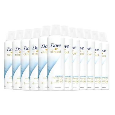 Imagem de Kit 12 Desodorantes Aerosol Dove Clinical Original Clean 150ml/91g