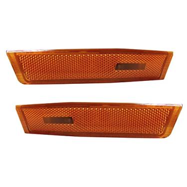 Imagem de KYYET Compatível com 2007-2010 Lincoln MKX amortecedor dianteiro lateral marcador refletor luz âmbar lente substituída 7A1Z-15A201-A 7A1Z-15A201-B