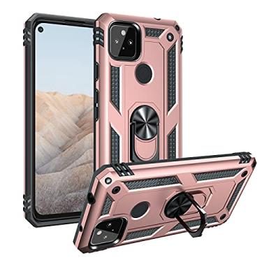 Imagem de YUNCHAO Caixa de telefone Para Google Pixel 5A 5G Case de proteção à prova de choque + PC com suporte rotativo de 360 ​​graus capa para celular