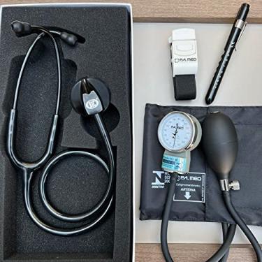 Imagem de Kit Enfermagem Acadêmico Estetoscópio Unisson BIC Garrote Esfigmo e Lanterna Clínica