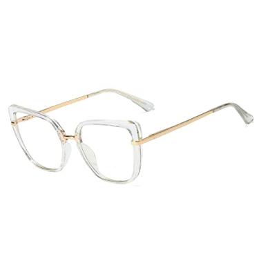 Imagem de Óculos de olho de gato feminino óculos ultraleves armações de óculos femininos liga, C06 branco, China