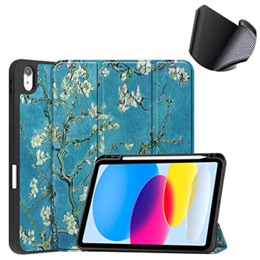 Imagem de Capa macia de 10,9 polegadas para iPad de 10ª geração (modelos A2757/A2777/A2696) lançada em 2022, capa pintada com suporte para caneta e despertar para dormir automaticamente