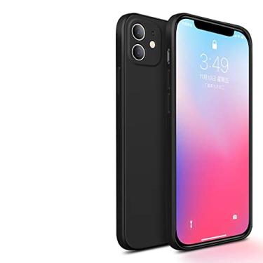 Imagem de Capa de silicone líquido quadrada para iPhone 11 12 13 Pro Max Mini X XR XS Max 7 8 Plus SE Capa traseira, preta, para iPhone XR