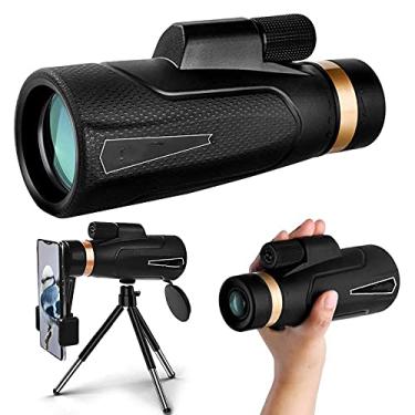 Imagem de Telescópio monocular, 18x62 de alta definição, zoom de alta potência, prisma BAK4 e FMC HD à prova d'água, com suporte para smartphone e tripé, para acampamento de observação de pássaros