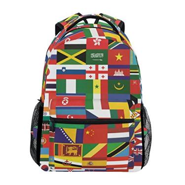 Imagem de Mochila escolar com cavalo de flor, mochila de estudante, grande, para meninas, crianças, escola primária, bolsa de ombro, Bandeira, One Size, Viajar