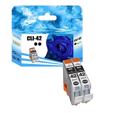 Imagem de Cartucho de tinta de substituição compatível com cartuchos de tinta Canon CLI-42, funciona para impressora Canon Pixma Pro 100 pacote com 3 BK (Cor: 2 BK Pack)