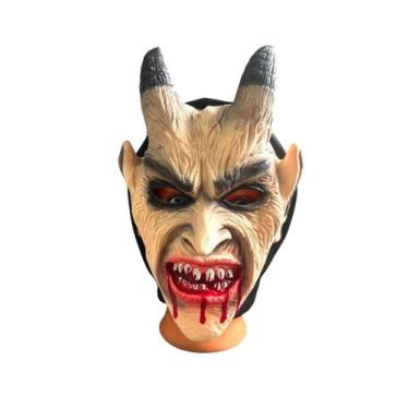 Imagem de Fantasia Máscara monstro chifrudo assustador de látex - Lynx Produções