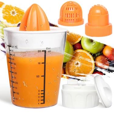 Imagem de SUREWIN Espremedor de frutas cítricas, espremedor manual multifuncional, espremedor de limão e limão, espremedor de laranja com capacidade de 590 ml (branco, 4 em 1)