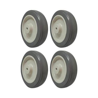 Imagem de Kit 4 un roda borracha termoplástica 5 pol 110kg p/ rodízio - AJAX