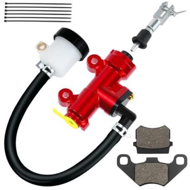 Imagem de CILOYU Cilindro mestre de freio KT196 com pastilhas de freio substituição para Coleman 196cc 200GK Go Kart Cart Powersports Kit acessórios vermelho