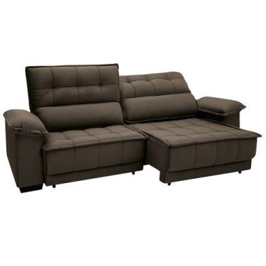 Imagem de Sofá Reclinável e Retrátil 2,54 m Linoforte Terraza, Marrom