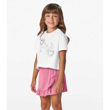 Imagem de Conjunto Feminino Blusa com Shorts Saia Trick Nick Branco, 8, Branco