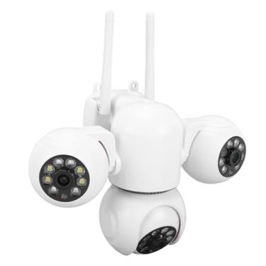 Imagem de Akozon Câmera de Segurança Inteligente, Lente Tripla, 3MP, Controle por Aplicativo, Rastreamento de Movimento, Câmera de Segurança WiFi para Casa
