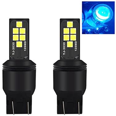 Imagem de SOCAL-LED 7440 7443 Lâmpada de pisca LED azul gelo avançada 3030 SMD brilhante colorida DRL lâmpada de freio lanterna traseira de estacionamento, pacote de 2