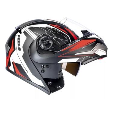 Imagem de Capacete Moto Peels U-rb 2 Ocean Vermelho Preto Fosco tamanho 62