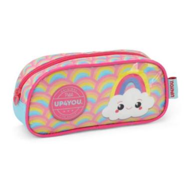 Imagem de Estojo Escolar Menina Infantil Unicornio Arco-iris Up4you, Pink