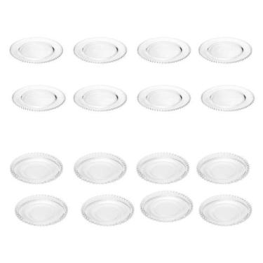 Imagem de Jogo 8 Pratos Jantar + 8 Pratos Sobremesa Cristal Pearl Wolff, Transpa