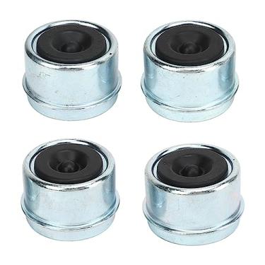 Imagem de GRCFUMO Rolamento do cubo do reboque de 4 unidades, tampa Dsut do cubo do reboque de alta resistência, tampas de graxa do cubo do reboque para serviços pesados ​​para trailer de