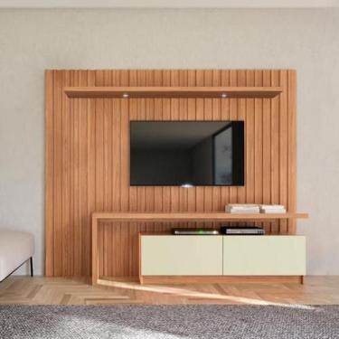 Imagem de Rack e Painel c/ Led MDF 2 Portas LED Freijó/Off White - Dallacosta