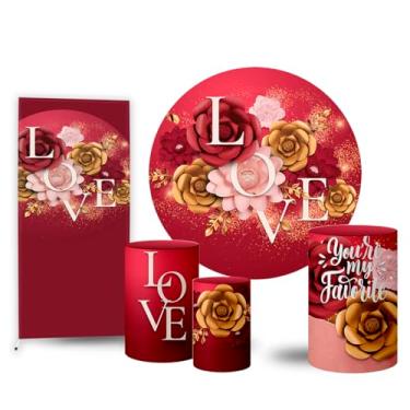 Imagem de Trio Capas Cilindro + Painel Redondo + Lateral Dia dos Namorados (K2DNA0003)