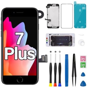 Imagem de Substituição de tela para iPhone 7 Plus com fone de ouvido, alto-falante e sensor de proximidade, botão inicial da câmera frontal A1661 A1784 A1785 Display LCD 3D Touch Digitalizador Kit de reparo de