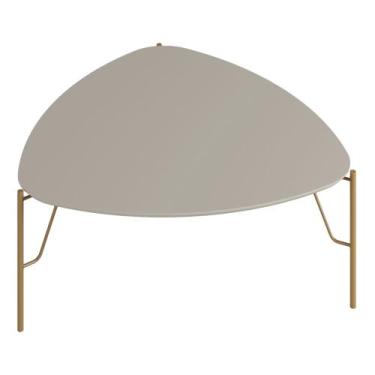 Imagem de Mesa de Centro Para Sala de Estar Alta Pés Industrial Dourado Alef I03