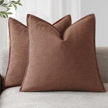 Imagem de Capas de travesseiro Findtower Decorative Linen 65x65cm Vermelho Ferru