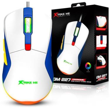 Imagem de Mouse Gamer Branco Xtrike-ME GM-227 com Fio USB RGB 3600dpi