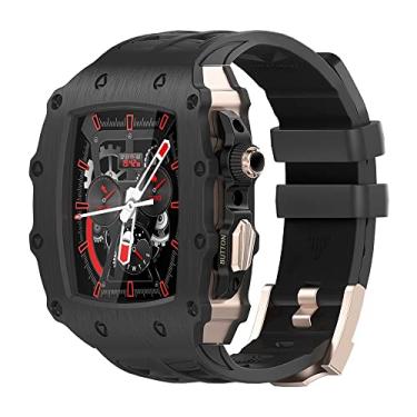 Imagem de VEVEL O conjunto de pulseira de caixa de liga de zinco é adequado para Apple Watch 45 mm (série 8 7) 6/5/4/SE para 44 mm usado para Apple Watch Watch Band (Cor: K, Tamanho: 44 mm para 7/6/5/SE)