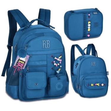 Imagem de Kit Rebecca Bonbon Beaded Fun Mochila Estojo Lancheira Oficial Cor:Azu