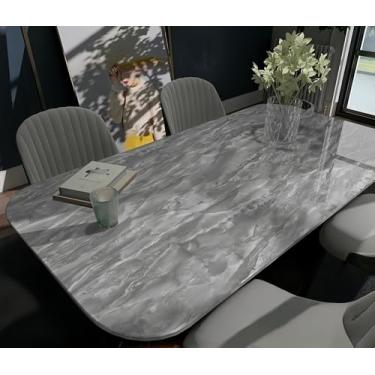 Imagem de Papel de parede simulado textura de mármore impermeável à prova de óleo resistente a manchas autoadesivo ecológico banheiro e cozinha bancada película protetora resistente a altas temperaturas cinza