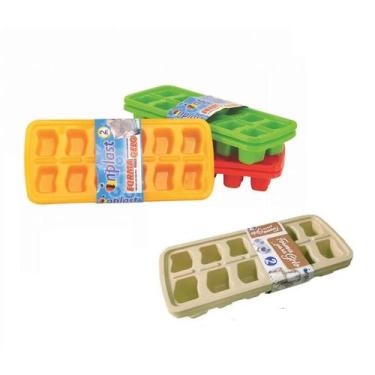 Imagem de Kit com 2 Formas de Gelo Retangular de Plástico com 12 Cubos Cada - KO